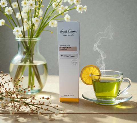 Soul Flame Green Tea & Lemon Duftwachs – Soja Wachs Melts mit grünem Tee und Zitrusnote für frische, ruhige Momente
